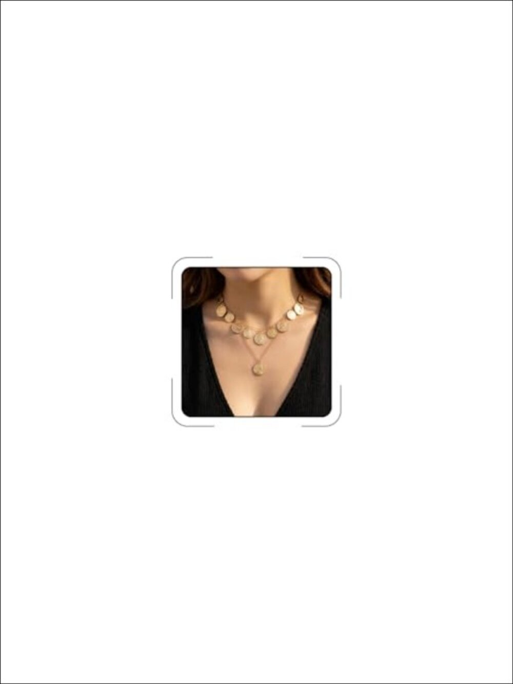 Layered Chunky Gold Chain Coin Pendant Necklace